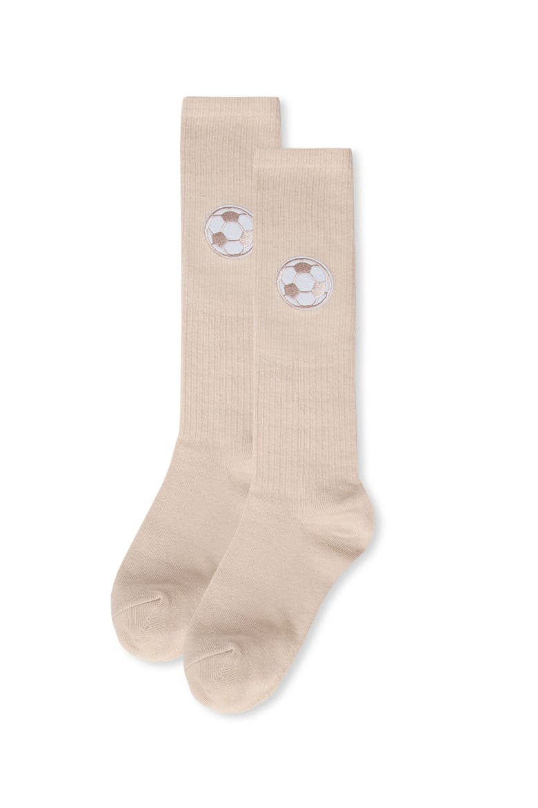 Soccer Lover Knee High Socks, Alternate, color, Latte