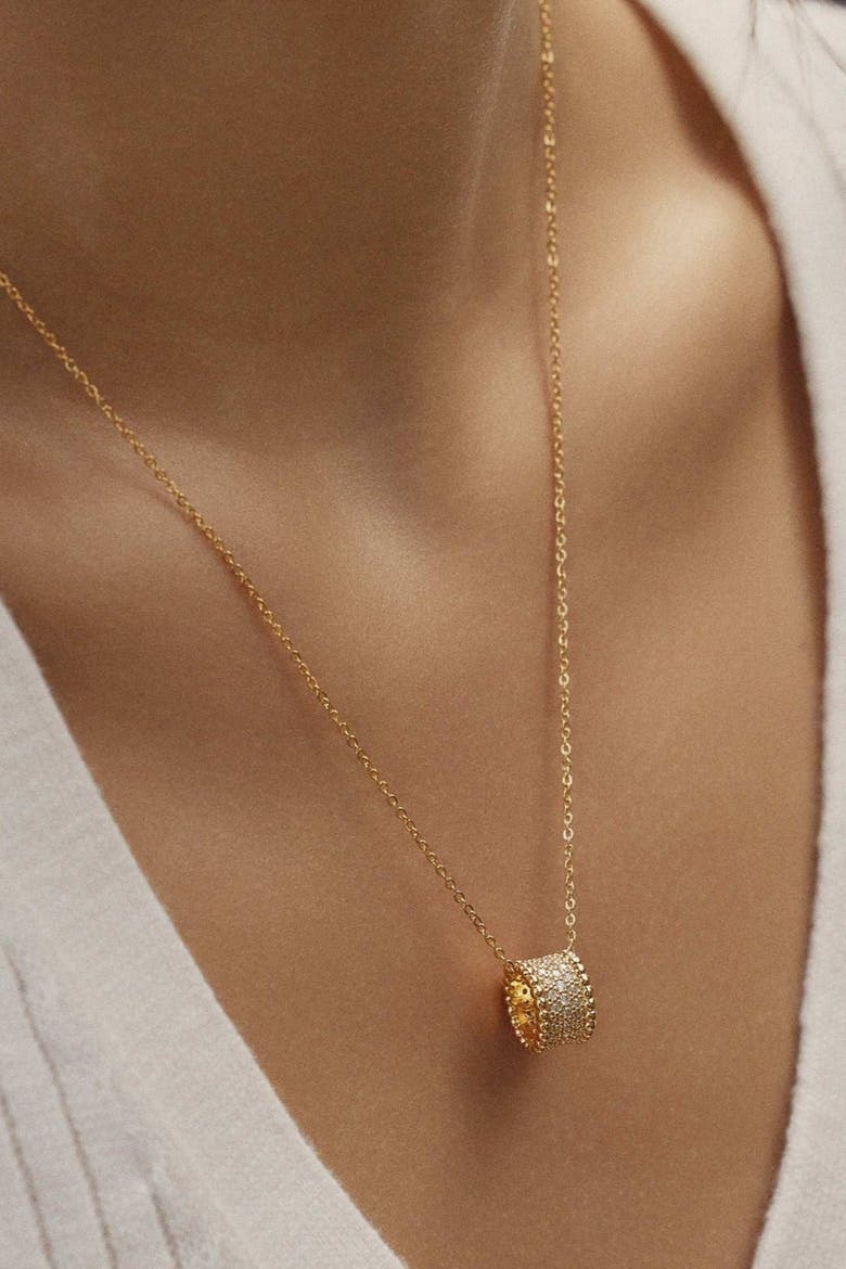 14k Gold Plated Rosa Necklace Dainty Trendy Statement Gift, Alternate, color, Gold