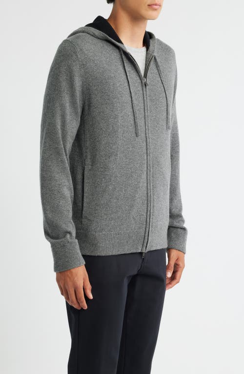 Vince Cashmere Zip Hoodie Sweater In Gray