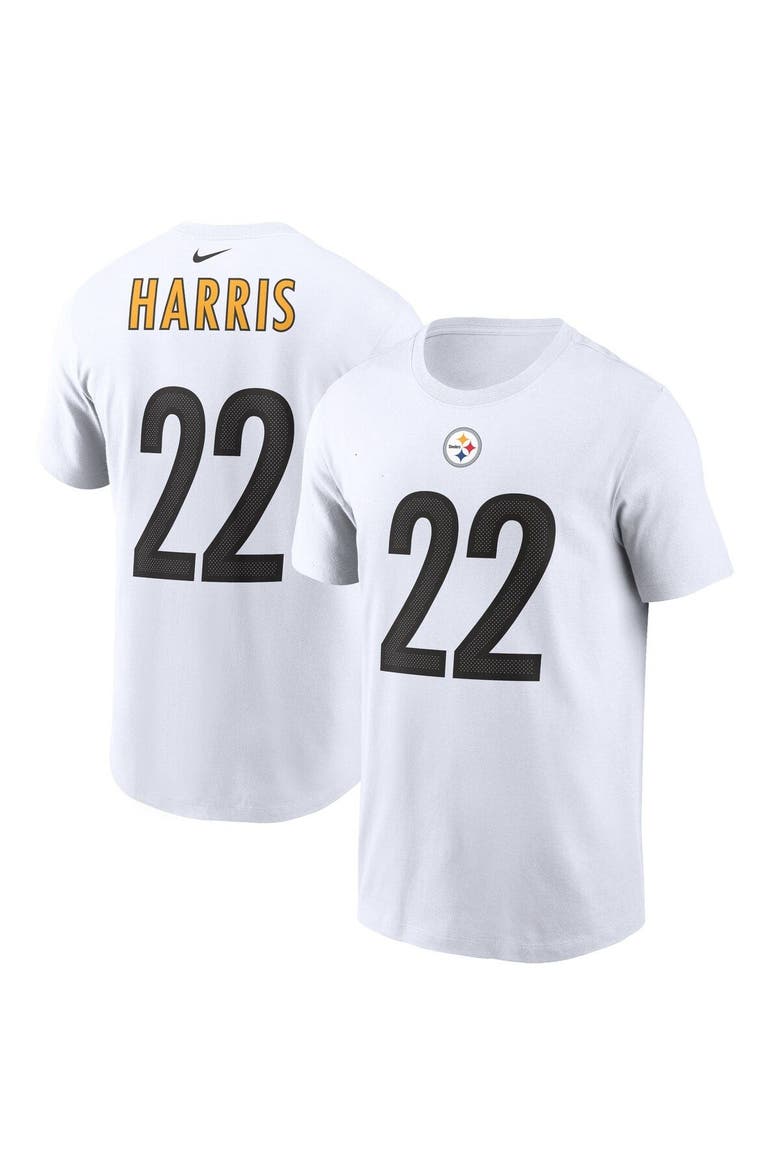 Men's Nike Najee Harris White Pittsburgh Steelers Player Name & Number T-Shirt, Main, color, White