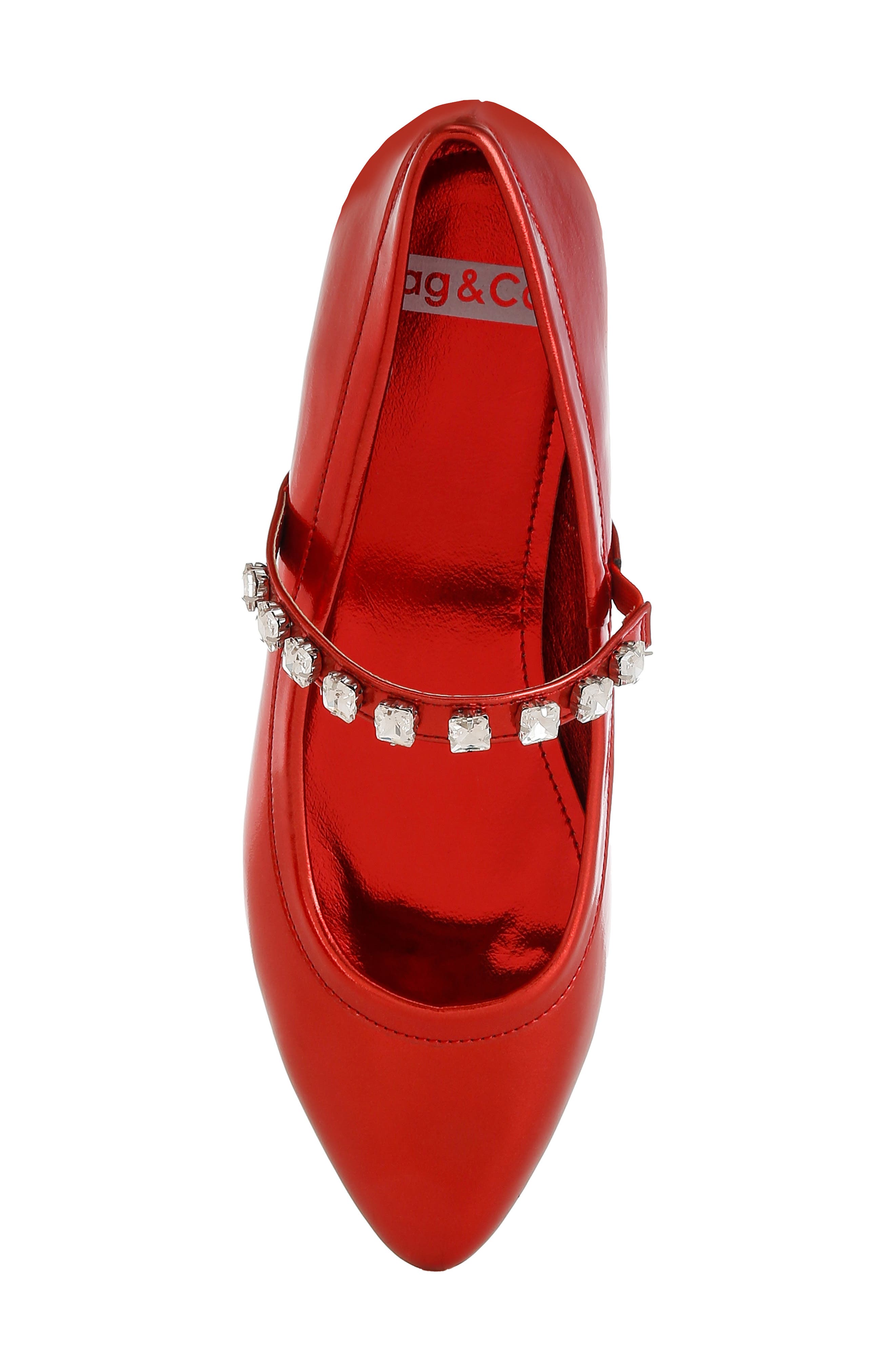 Gloxinia Water Repellent Pointed Toe Flat, Alternate, color, RED