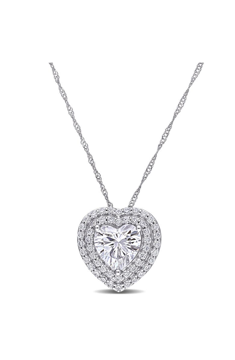Julianna B. Moissanite Double Halo Heart Necklace 10k, Main, color, 