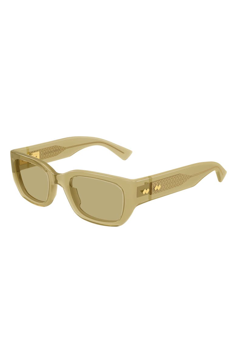 Bottega Veneta 51mm Rectangular Sunglasses, Alternate, color, Yellow