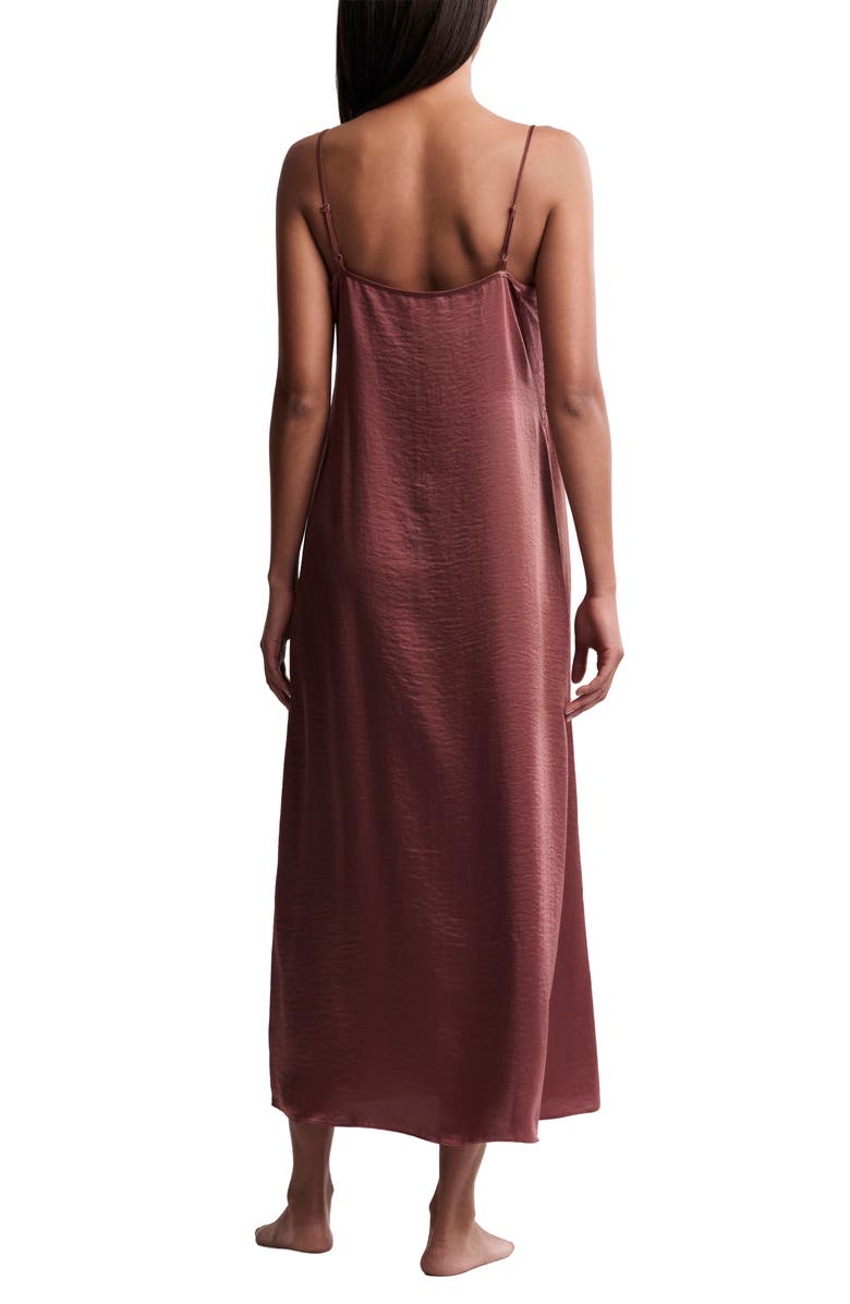 Barefoot Dreams<sup>®</sup> Liquid Lace Trim Satin Nightgown, Alternate, color, Canyon Rose