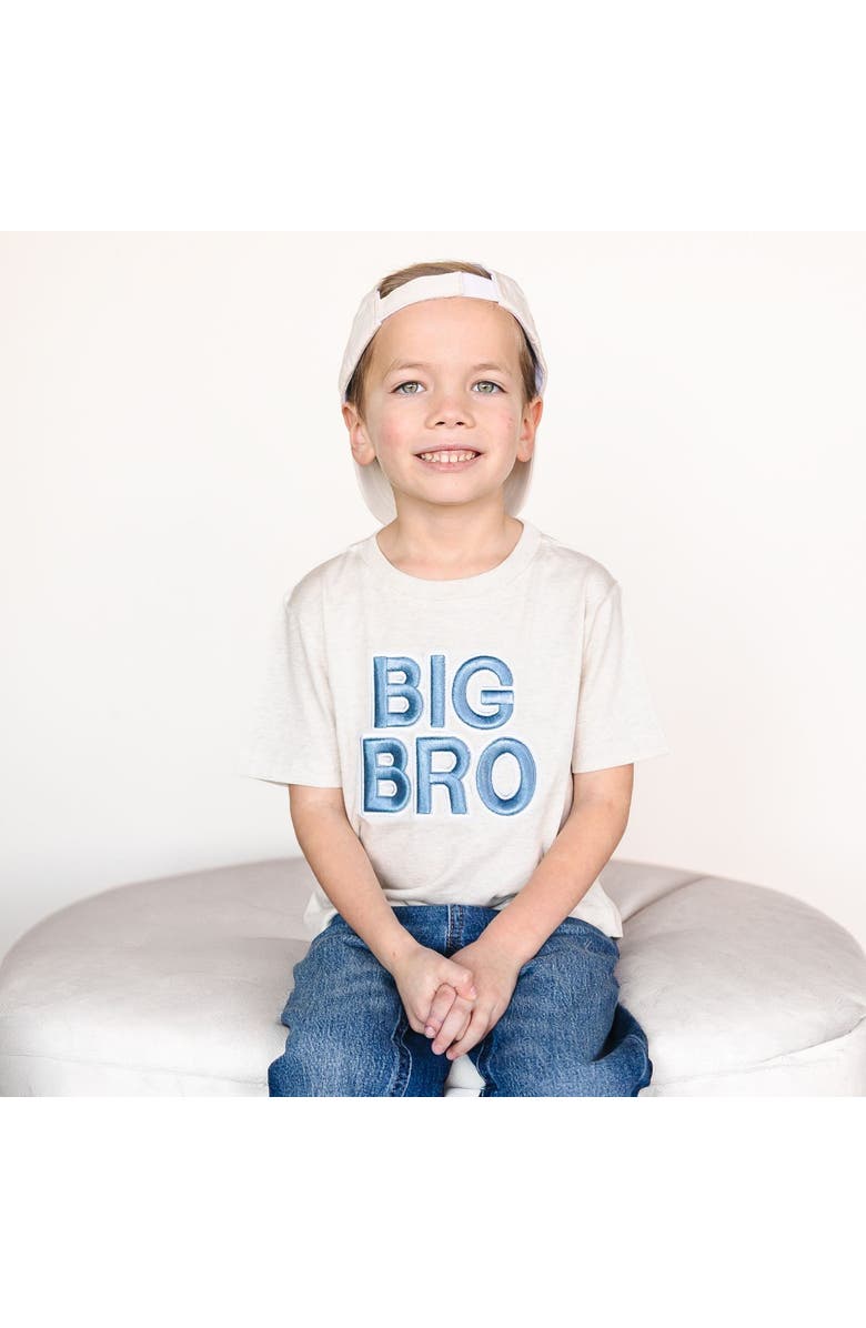 Sweet Wink Big Bro Embroidered Patch Short Sleeve T-Shirt, Alternate, color, Natural Heather
