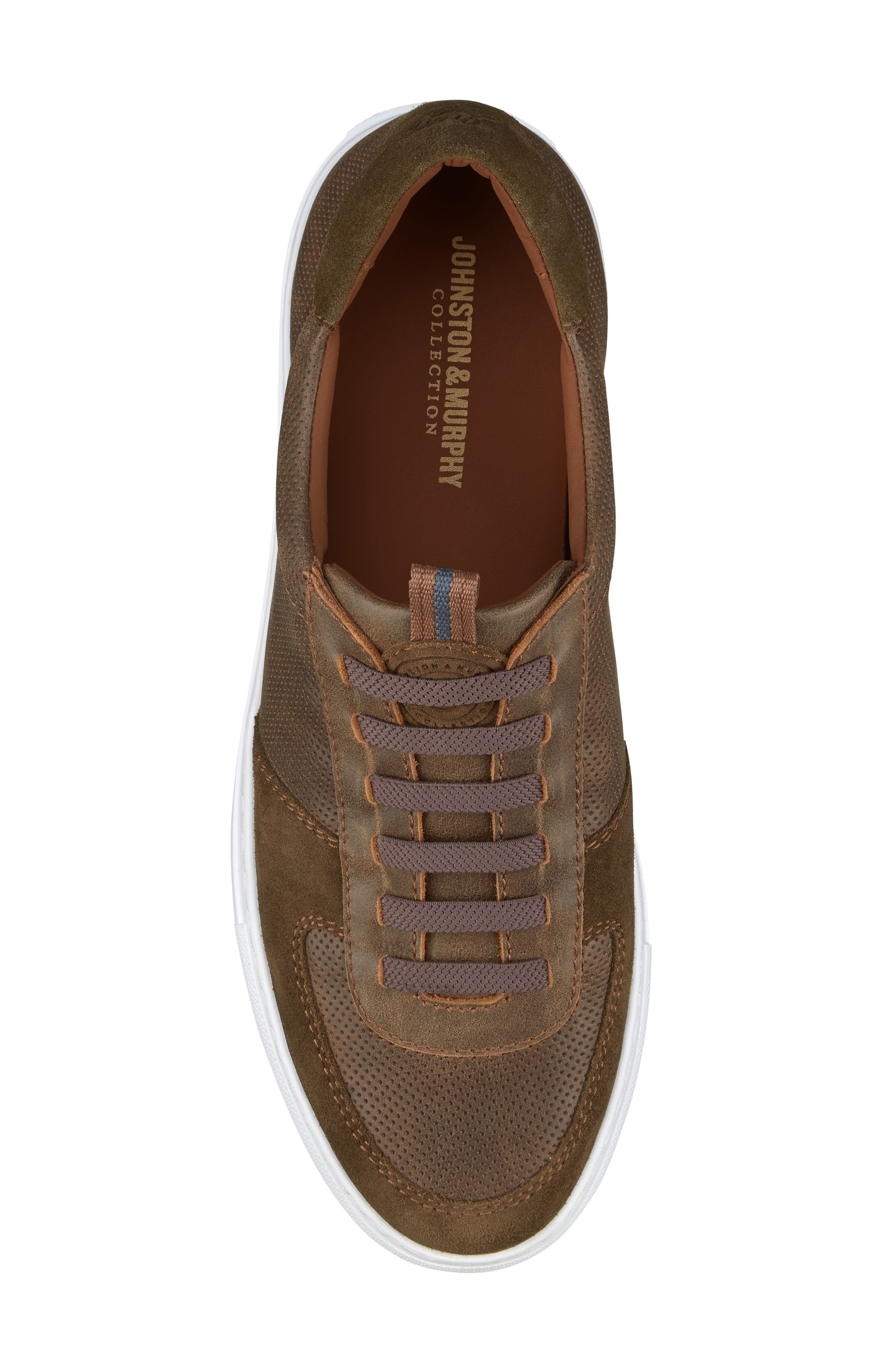 JOHNSTON & MURPHY COLLECTION Anson Sneaker, Alternate, color, Brown Full Grain/ Suede
