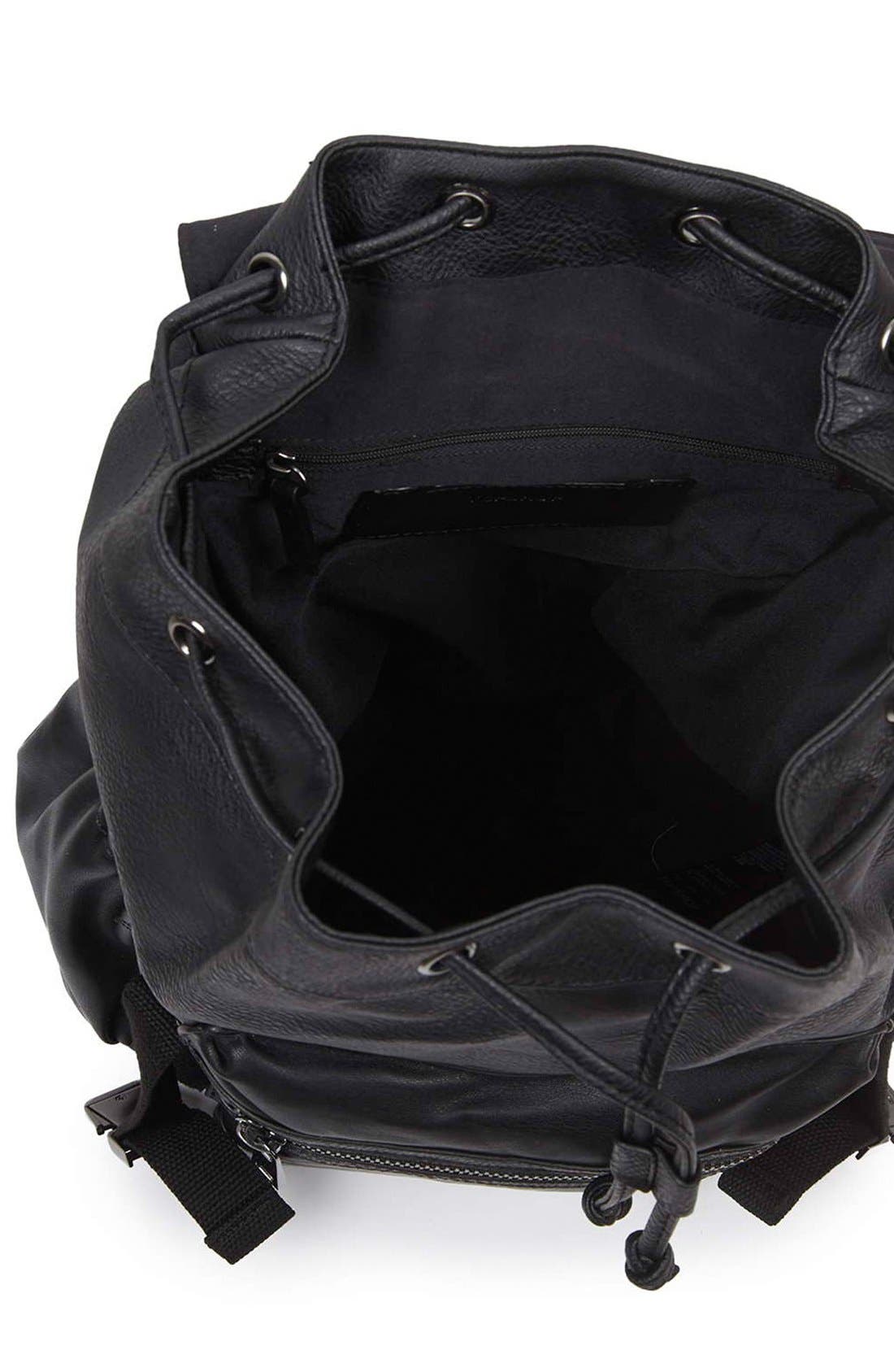 Topshop Sporty Faux Leather Backpack, Alternate, color, 