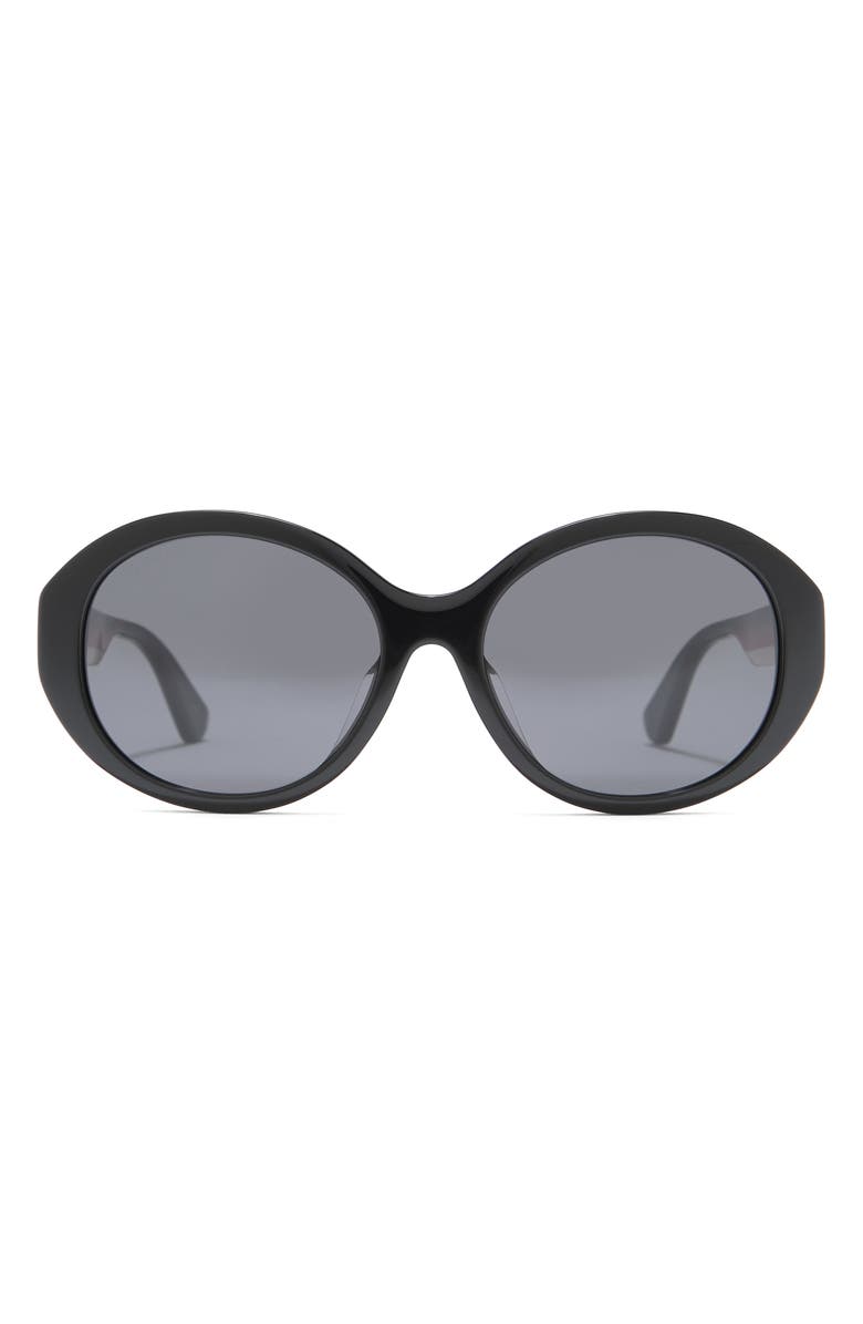 Gucci 57mm Round Oval Sunglasses, Main, color, Black Multicolor Grey