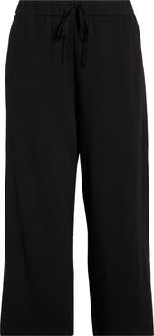 Eileen Fisher Organic Cotton Blend Ankle Wide Leg Drawstring Pants