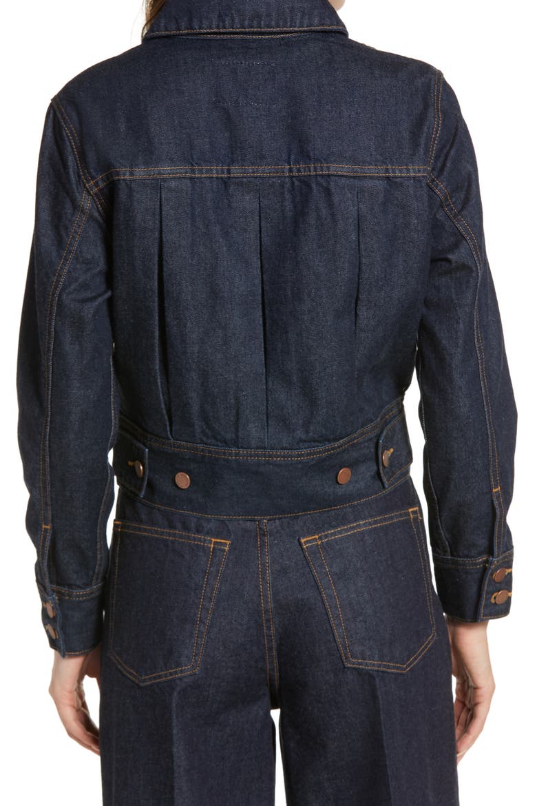 Jemma Dark Wash Denim Jacket, Alternate, color, JURISDICTION