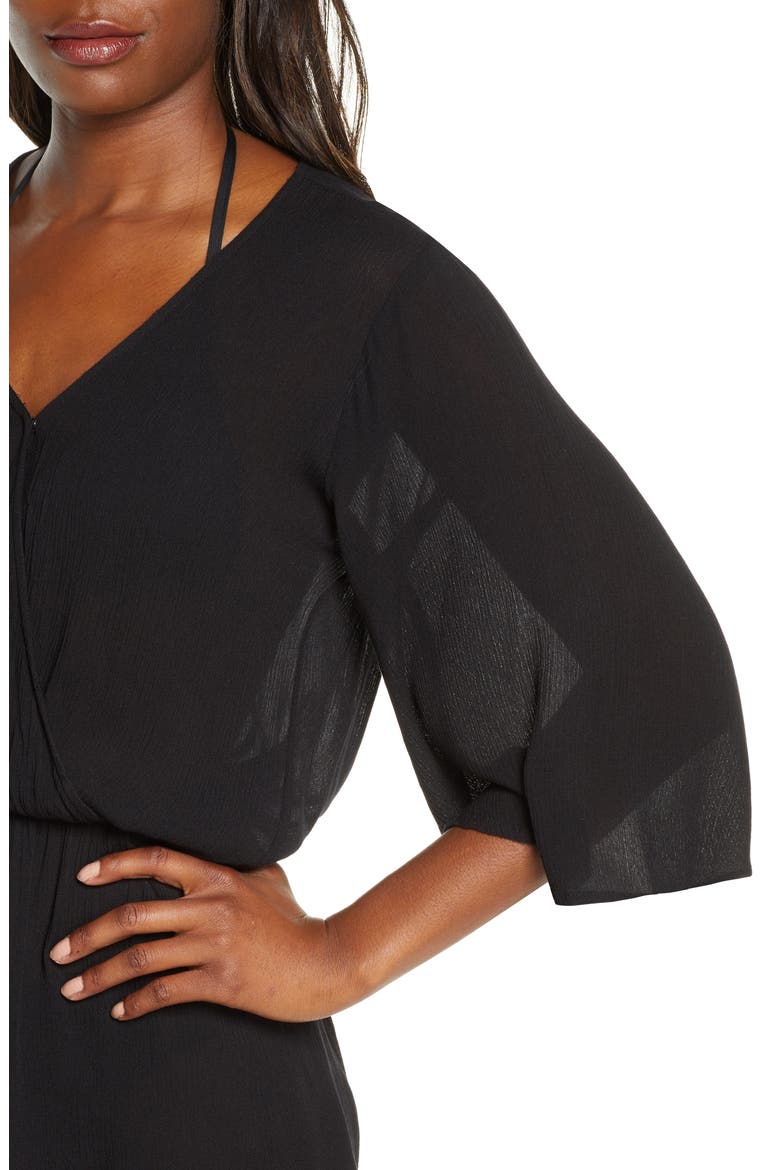 Stripe Cover-Up Romper (Nordstrom Exclusive), Alternate, color, BLACK