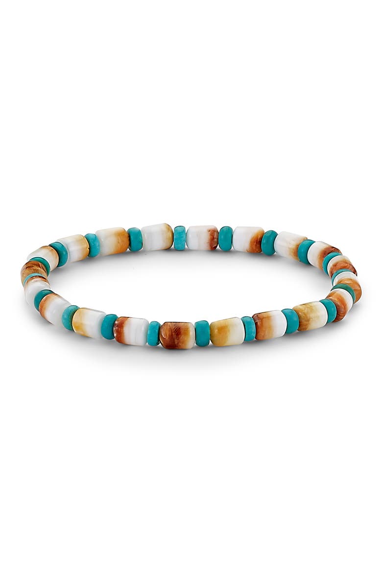 Beaded Shell Stretch Bracelet, Main, color, MULTI