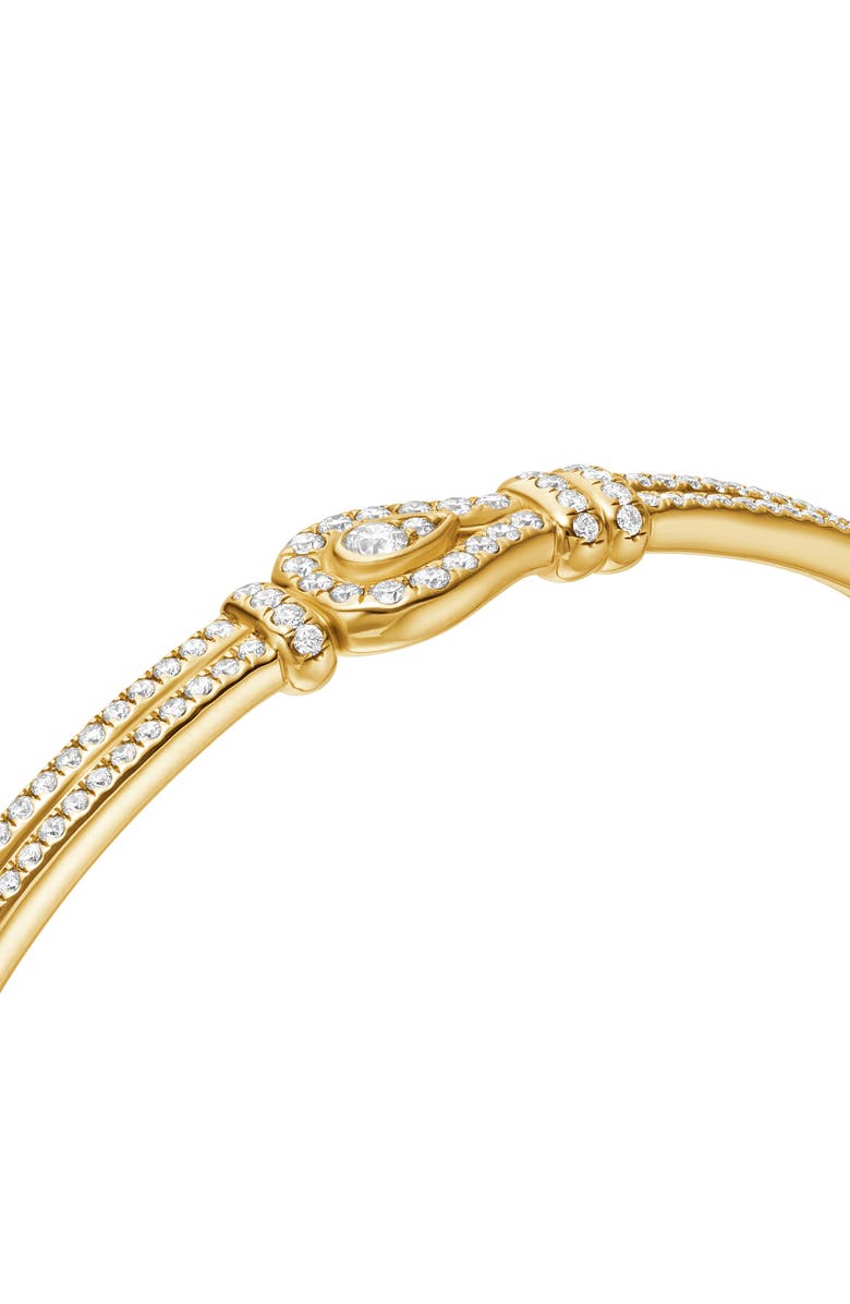 David Yurman Thoroughbred Loop Bracelet in 18K Yellow Gold with Full Pavé Diamonds, Alternate, color, 