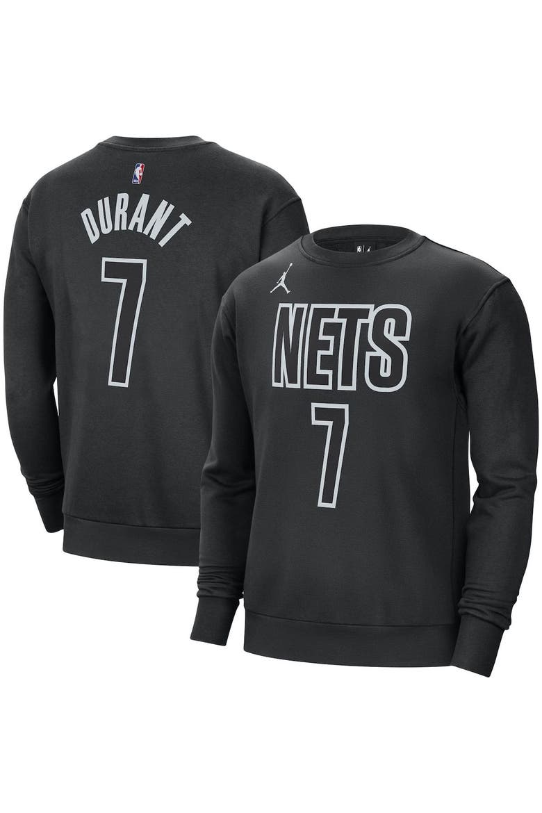 Men's Jordan Brand Kevin Durant Black Brooklyn Nets Statement Name & Number Pullover Sweatshirt, Main, color, Black