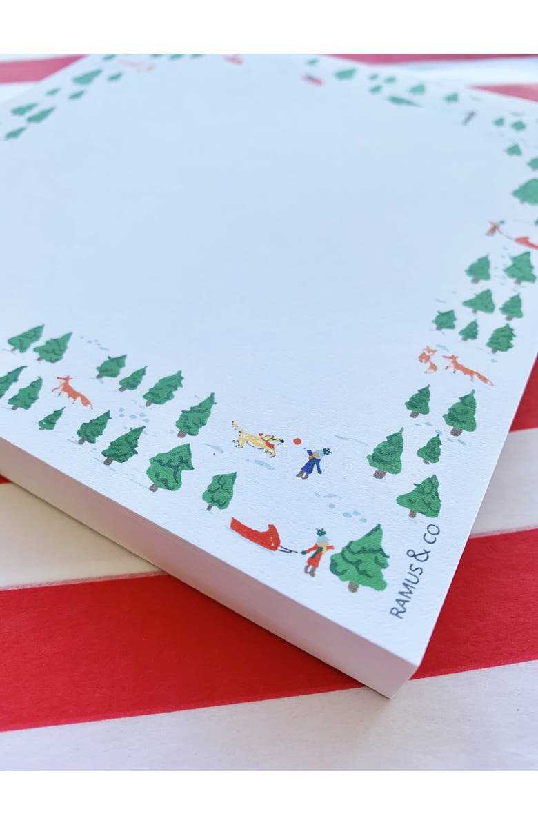 Ramus & Co Winter Pine Forest Holiday Notepad, Alternate, color, 