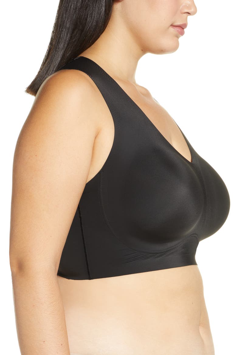 True & Co. True Body Lift Full Cup V-Neck Racerback Bralette, Alternate, color, BLACK