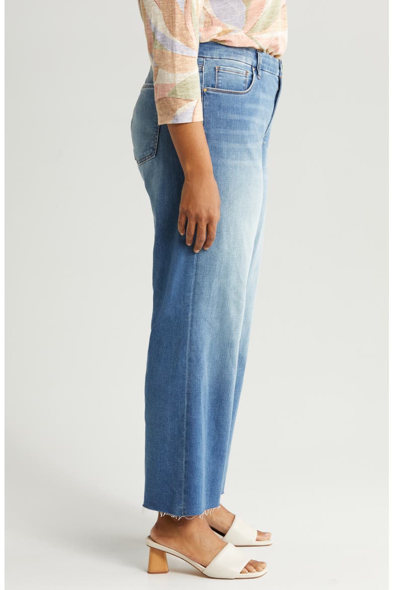 Meg High Waist Raw Hem Wide Leg Jeans, Alternate, color, MILESTONE