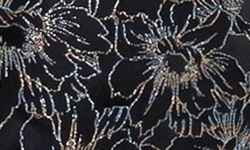 Freemarket Metallic Print Halter Fit & Flare Minidress In Black