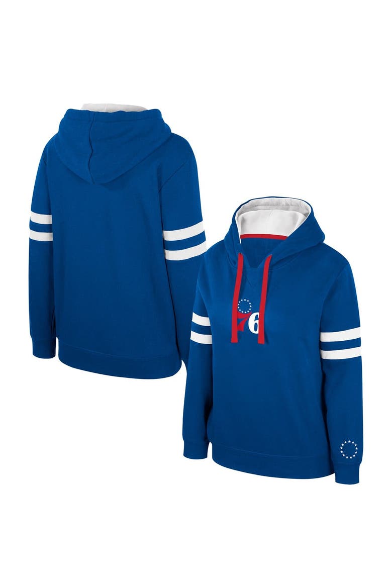 Women's Stadium Essentials Royal Philadelphia 76ers Road Game Pullover Hoodie, Main, color, Royal