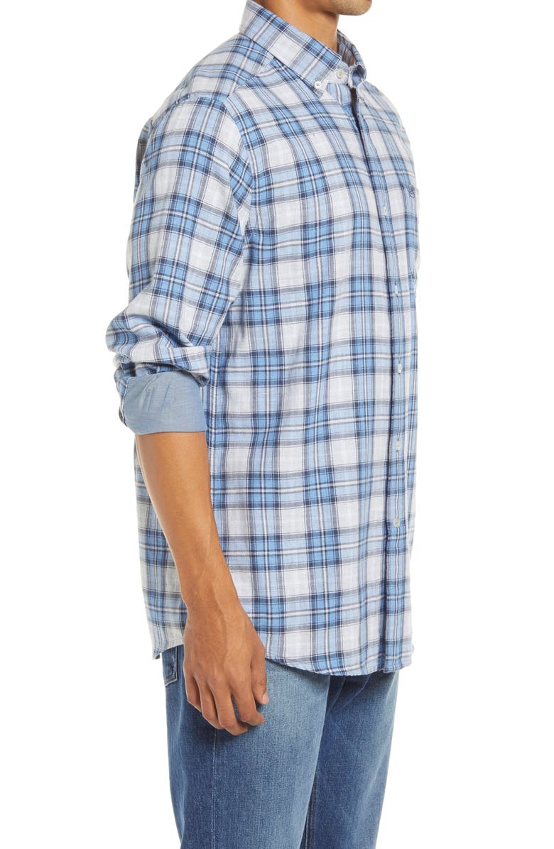 Southern Tide Classic Fit Plaid Chambray Button-Down Shirt, Alternate, color,