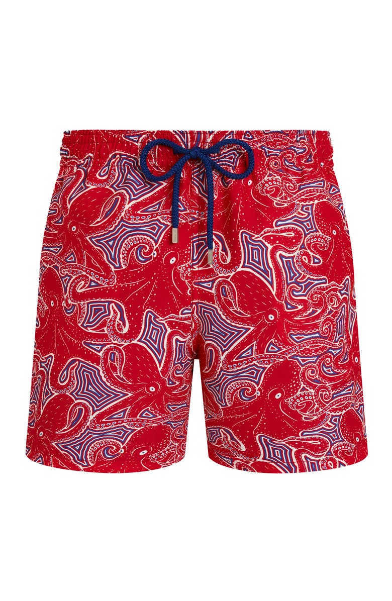 Vilebrequin Men Swim Shorts Hypnoctopus, Main, color, Poppy Red