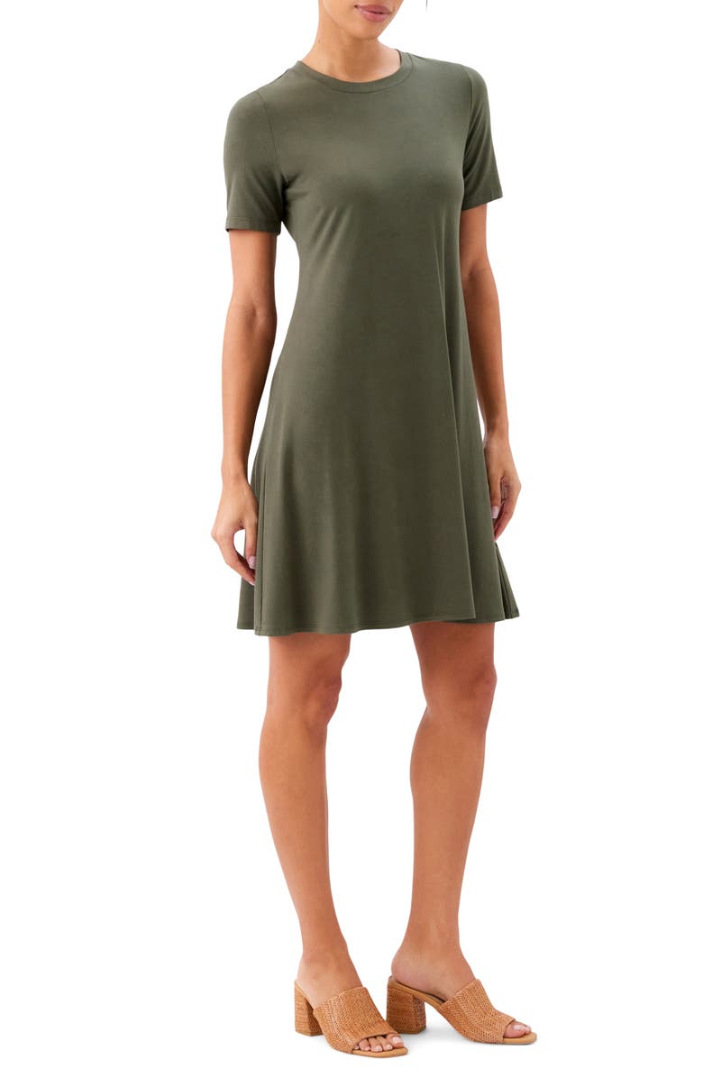 Karen Kane A-Line Jersey Minidress, Alternate, color, Olive