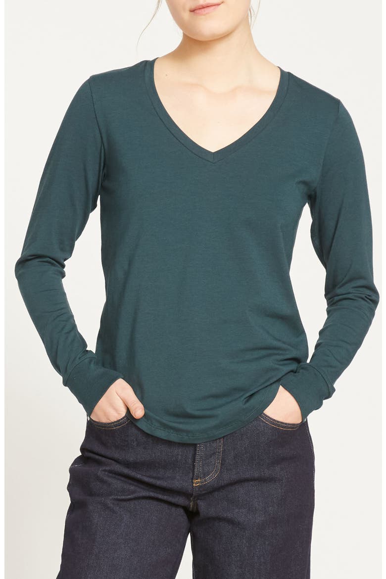Long Sleeve V-Rex Tee, Main, color, DEEP SEA