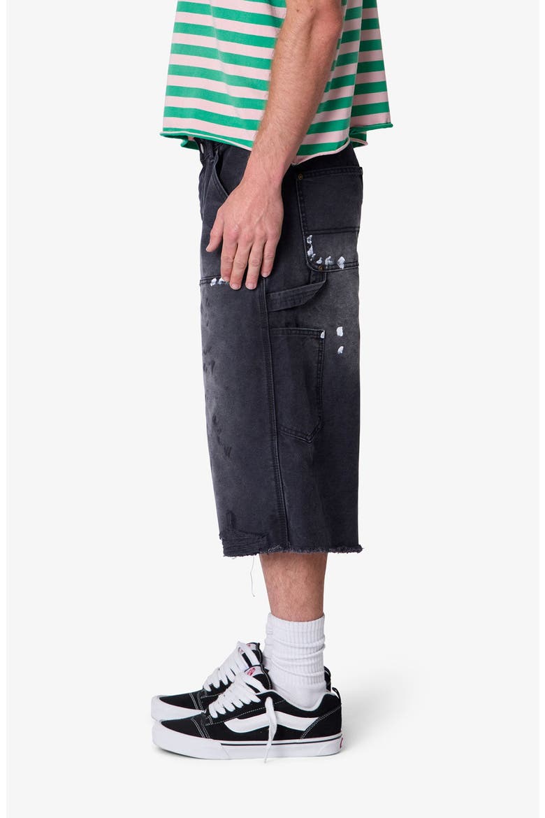 Ultra Baggy Distressed Work Shorts, Alternate, color, BLACK