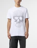 PHILIPP PLEIN Round Neck T-Shirt Skull Strass Skull Strass Men