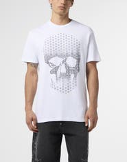 PHILIPP PLEIN Round Neck T-Shirt Skull Strass Skull Strass Men