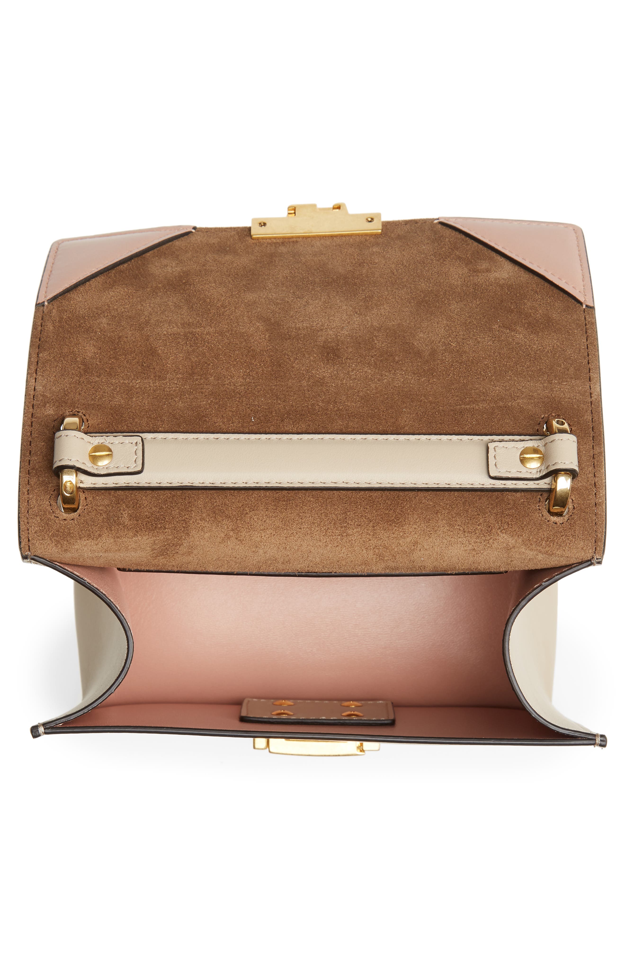 Small Kan U Leather Shoulder Bag, Alternate, color, CLOUD/ VIBRATO GOLD