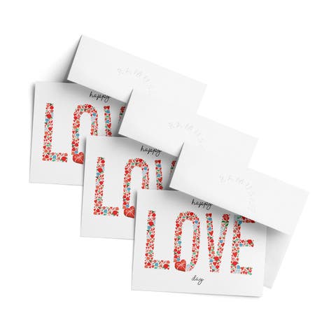 Love/Friendship Greeting Card Pack (3ct) "Happy Love Day"