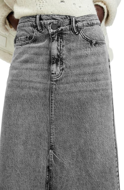 ALLSAINTS ALLSAINTS NOIR ASYMMETRIC WAIST DENIM MAXI SKIRT
