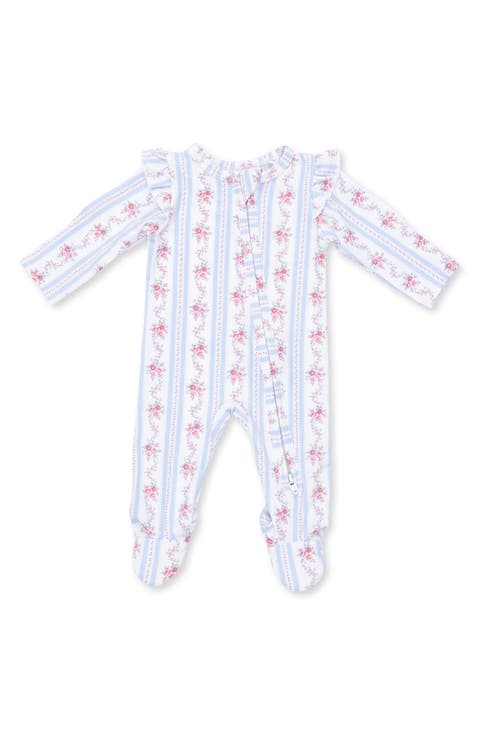 Kids' Anna Floral Stripe Ruffle Footie