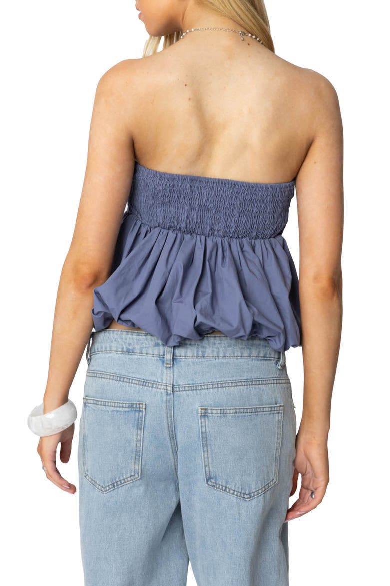Serina Strapless Bubble Hem Top, Alternate, color, BLUE