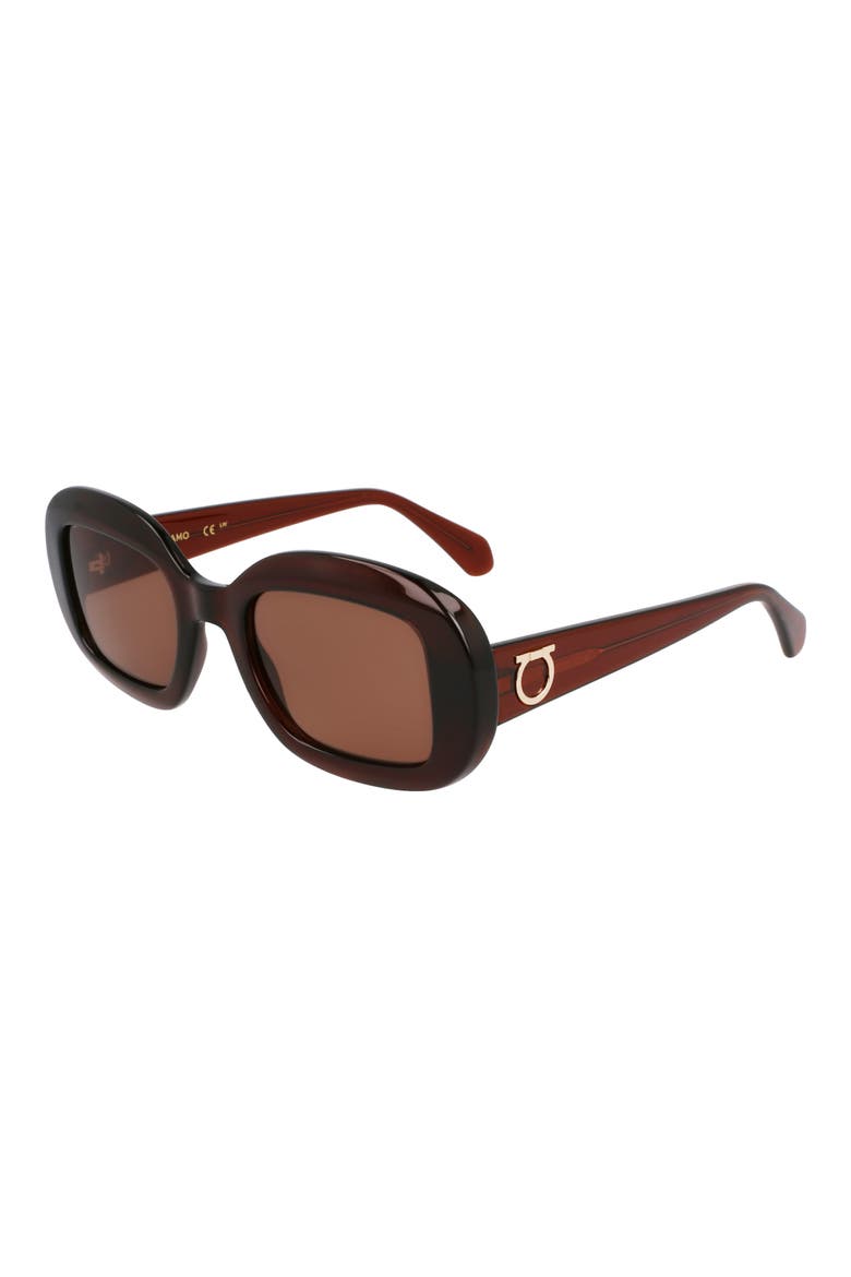 Gancini 51mm Oval Sunglasses, Alternate, color, TRANSPARENT BROWN