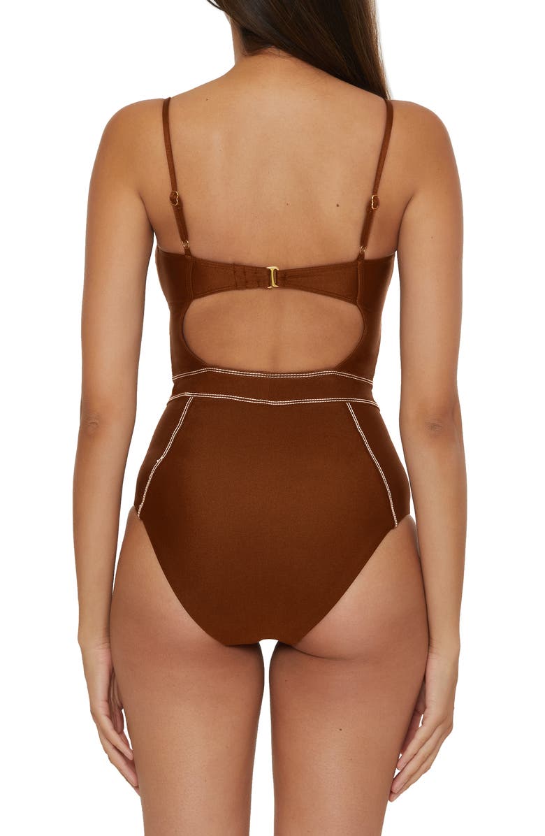 Becca Color Sheen One-Piece Swimsuit, Alternate, color, Dark Coco