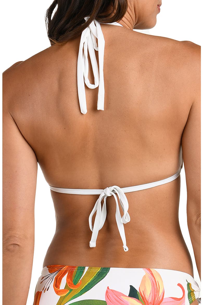 Jungle Blossoms Halter Bikini Top, Alternate, color, IVORY MULTI