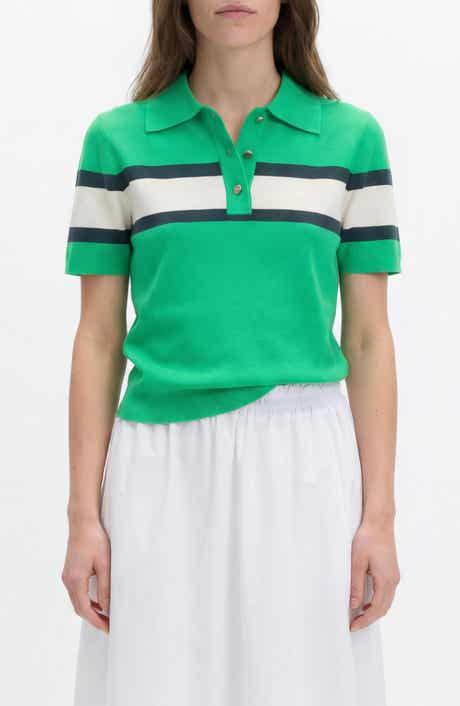 Compact Stripe Polo Sweater