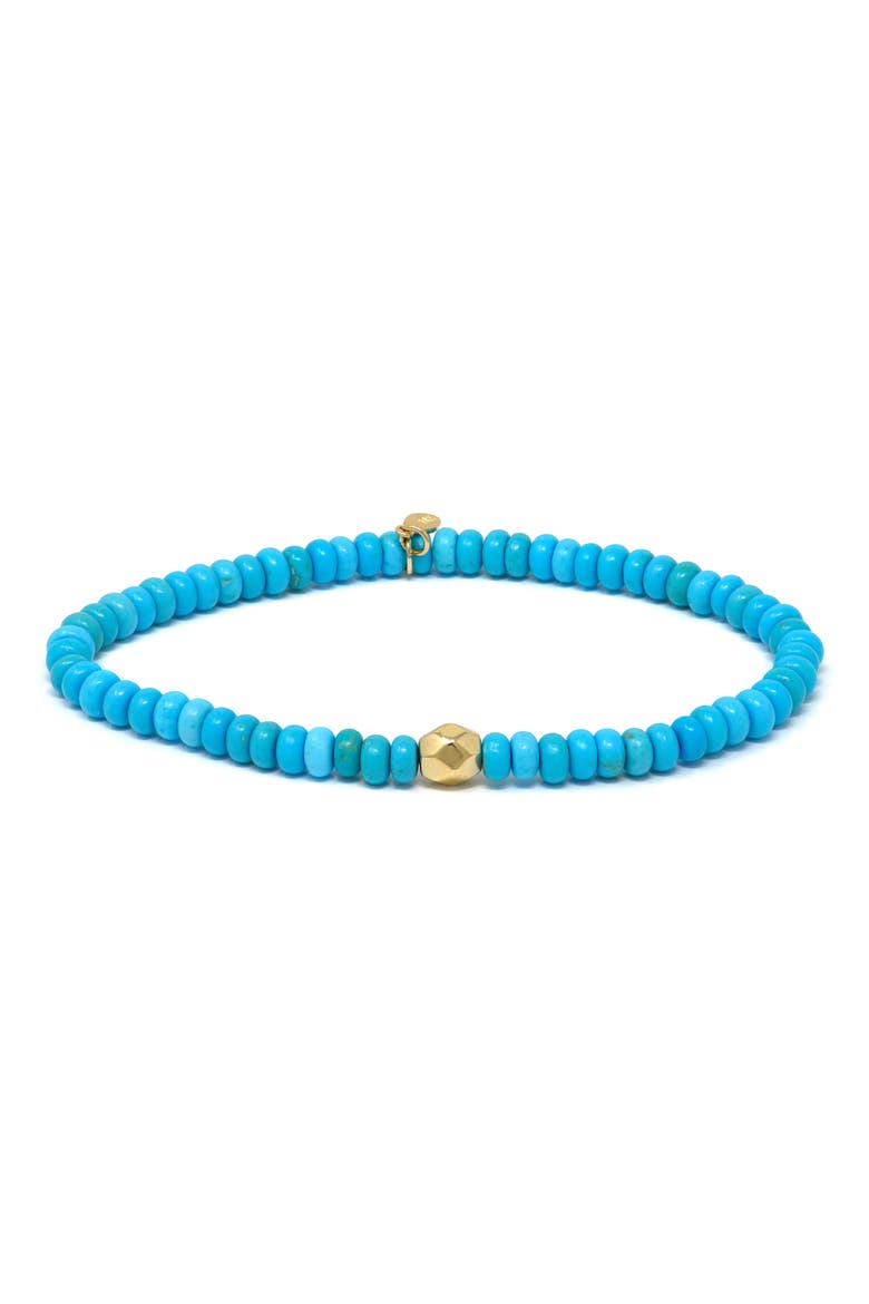 Bohème Smooth Turquoise Rondelle Stretch Bracelet, Main, color, TURQUOISE