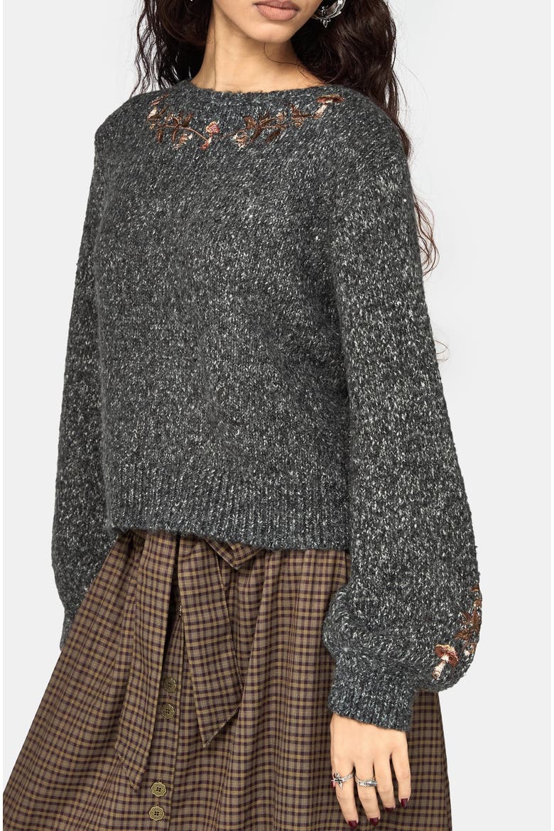 Beatrix Mushroom Knit Sweater, Alternate, color, Green