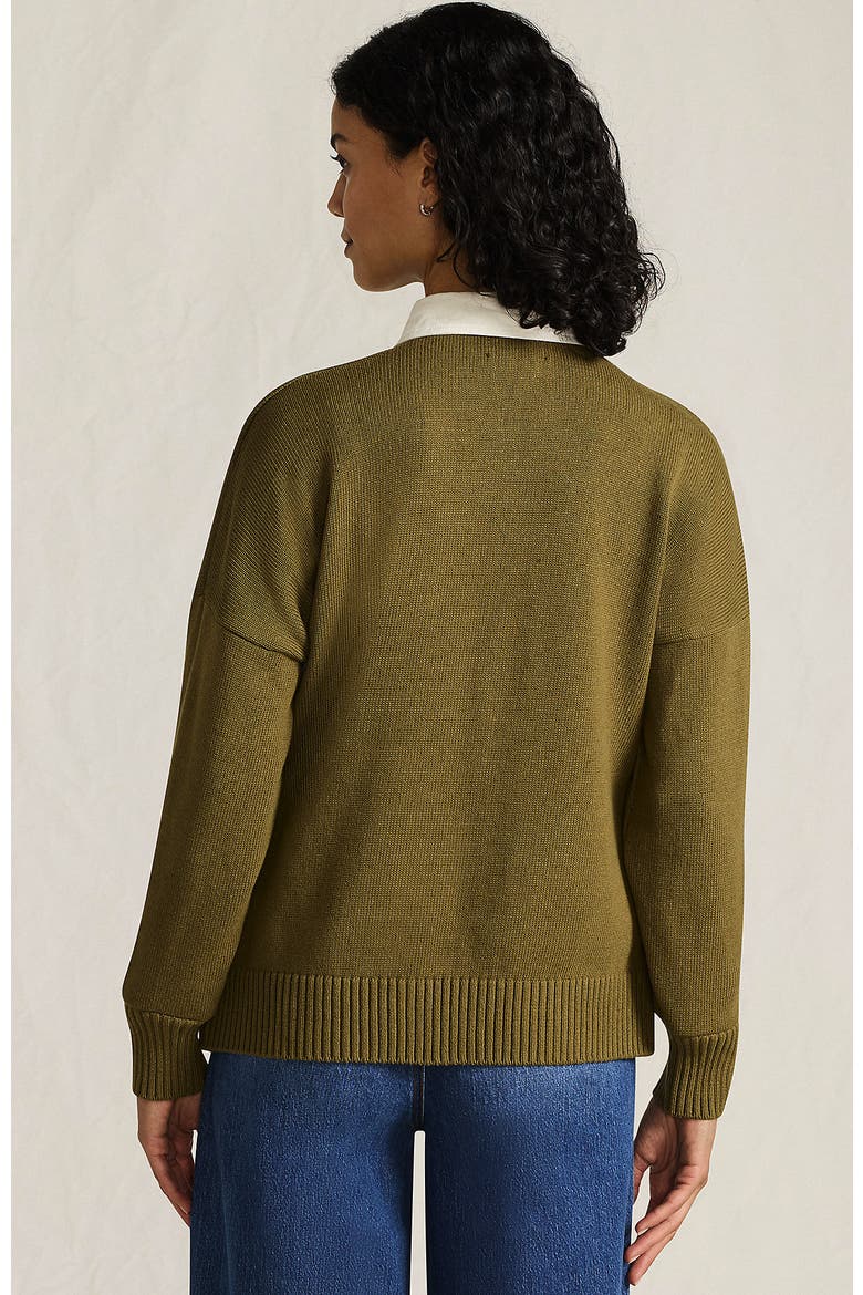 Drifter Rugby with Woven Collar Sweater, Alternate, color, True Green/Soft Ice Blue Rugby