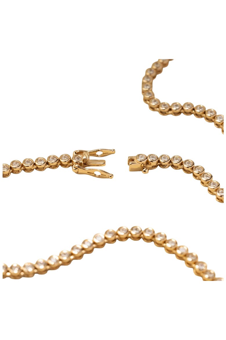 Poppy Cubic Zirconia Tennis Necklace, Alternate, color, GOLD VERMEIL
