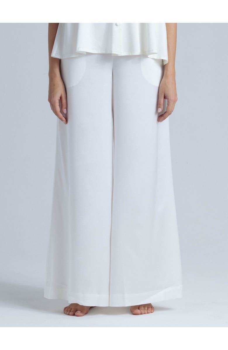 Alas Silk Palazzo Pants, Main, color, Milk White
