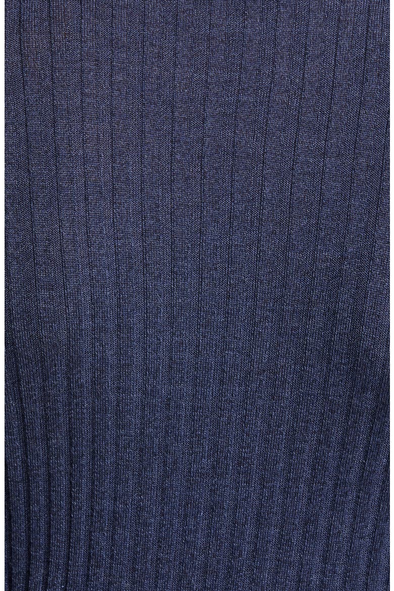 Mock Neck Skinny Rib Sweater, Alternate, color, INK