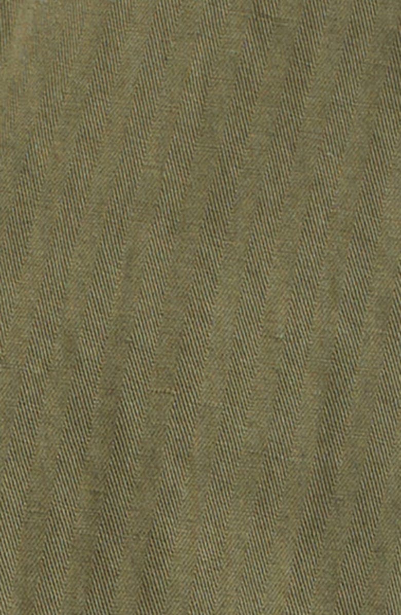 Drake's Herringbone Stripe Cotton Fatigue Pants, Alternate, color, 400 Olive