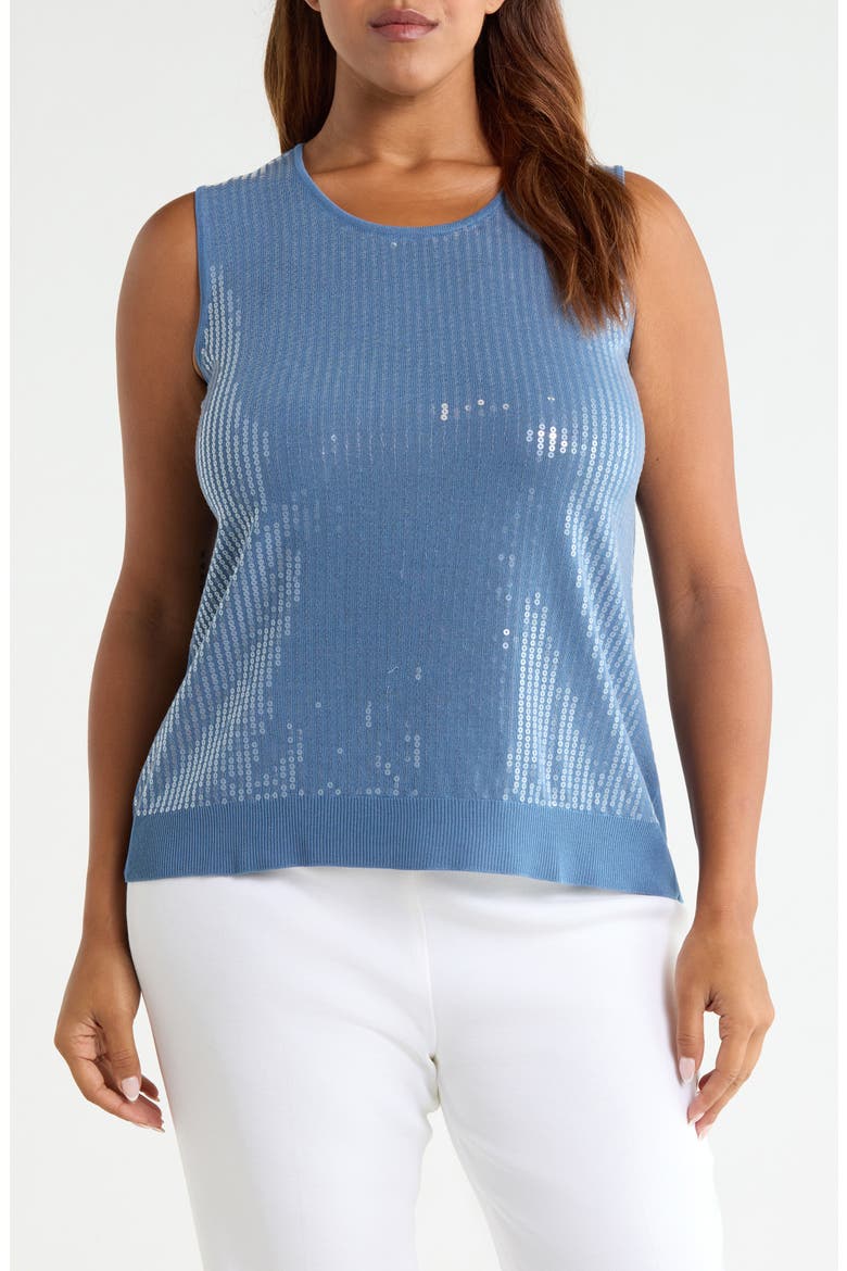 Sequin Detail Sweater Tank, Main, color, DUTCH BLUE