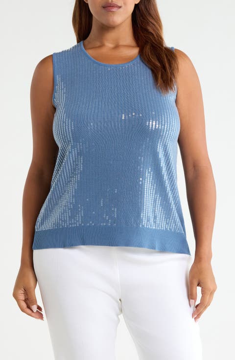 Sequin Detail Sweater Tank