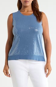 Anne Klein Sequin Detail Sweater Tank