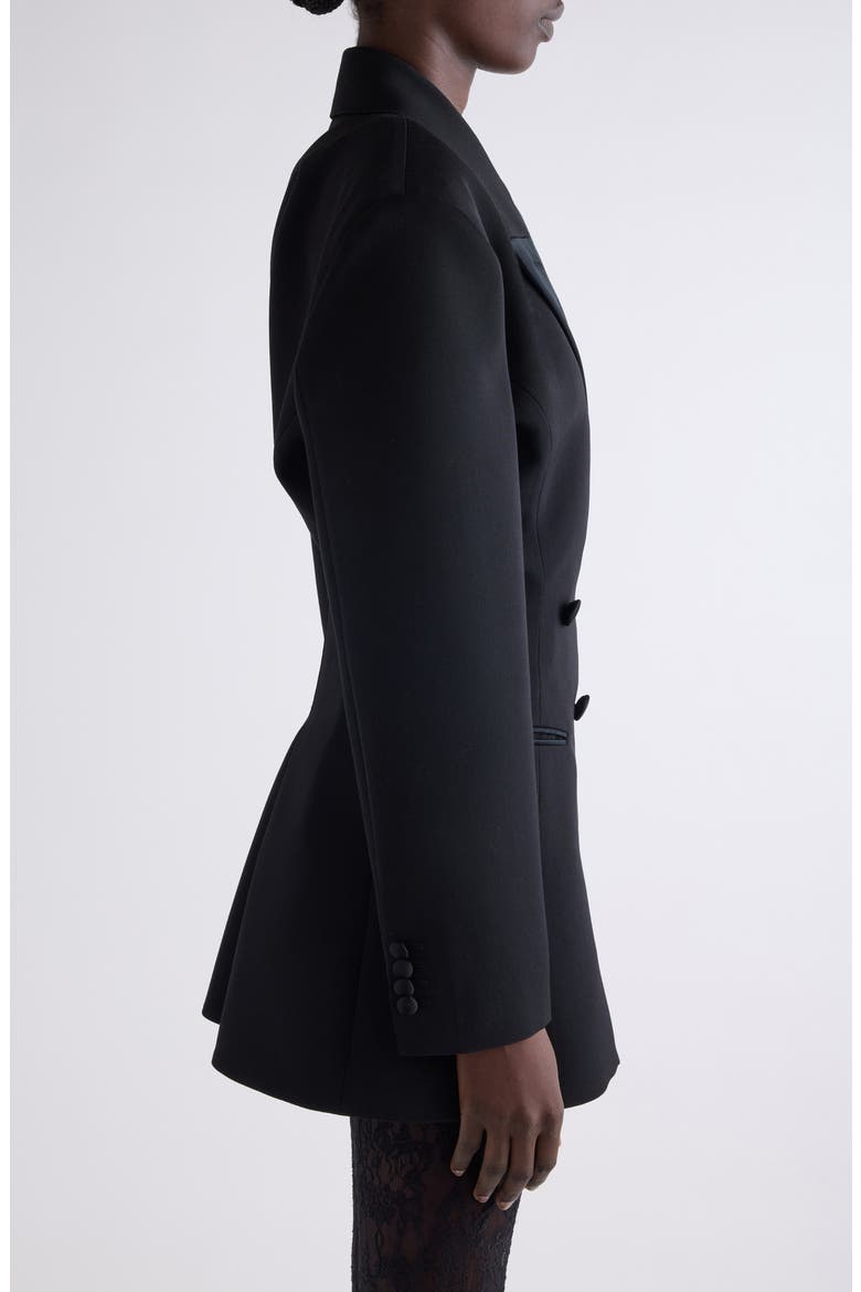 Pleated Back Wool Smoking Jacket, Alternate, color, BLACK
